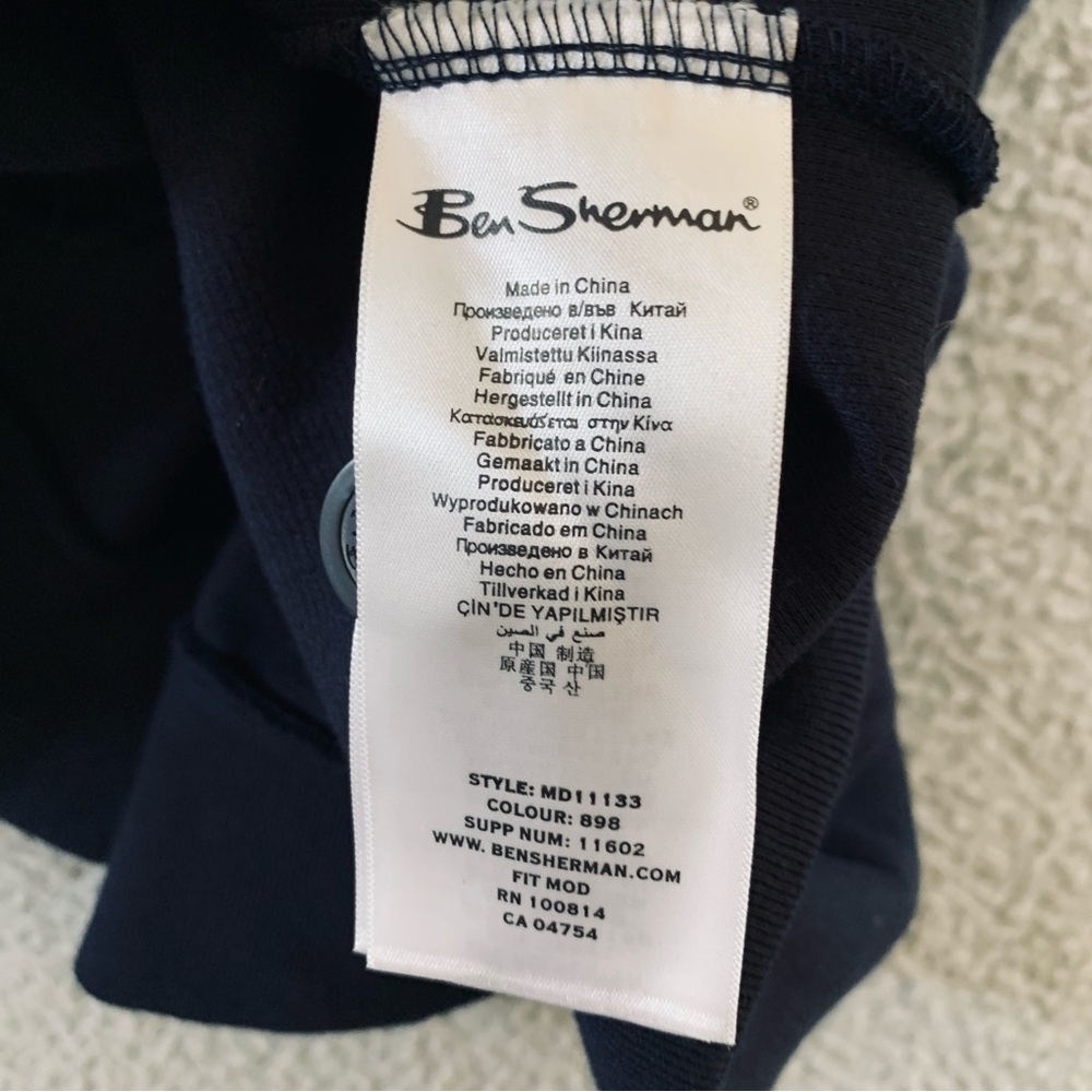 Ben Sherman Sweater Jacket Men's Zipper Knit Cotton Blend Navy Size‎ XL - Picture 12 of 16